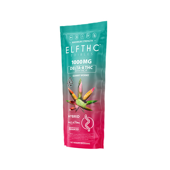 ELF THC - Delta 8 THC + THCP - Gummy Worms Edibles – 1000MG