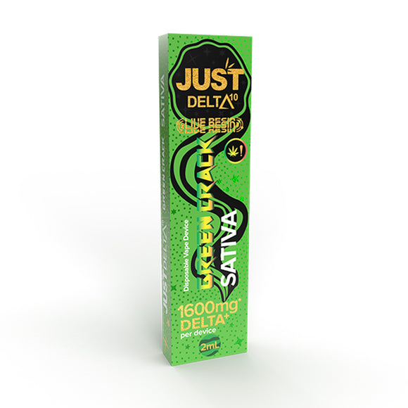 JustDelta - Delta 10 THC Vape -  Green Crack - Live Resin - Sativa - 1500mg - 2g