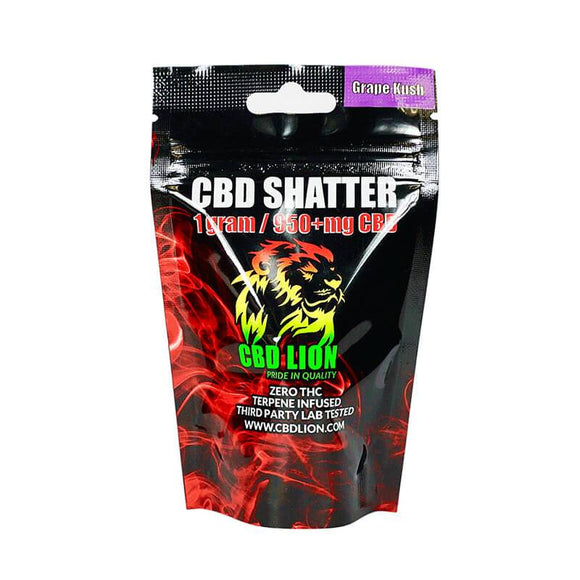 CBD Lion - CBD Concentrate - Grape Kush Shatter - 1 Gram