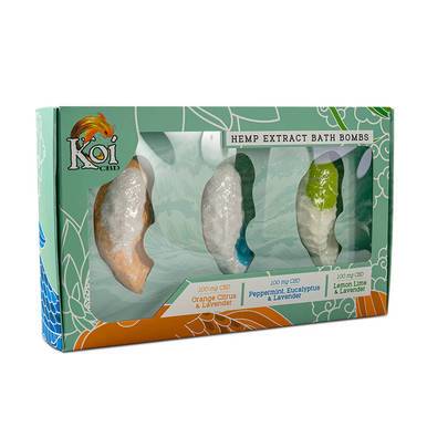 Koi CBD - CBD Bath - Hemp Extract Bath Bomb Set - 100mg