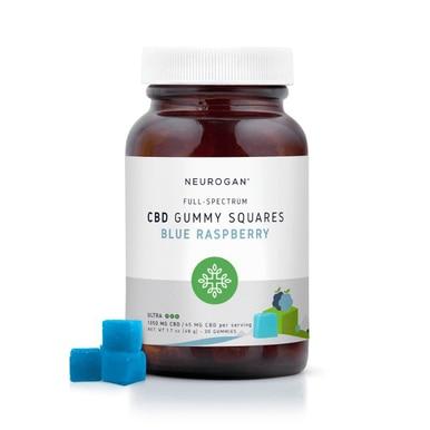Neurogan, Inc. - CBD Edible - Full Spectrum Gummy Squares Blue Raspberry - 45mg