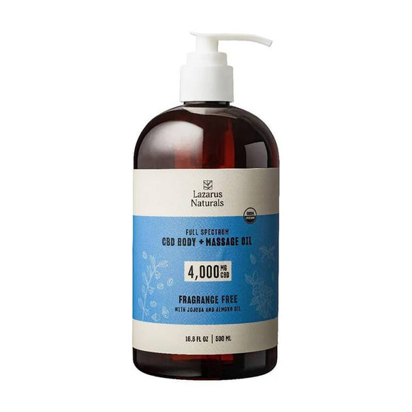 Lazarus Naturals - CBD Topical - Body + Massage Oil - 500mg-4000mg