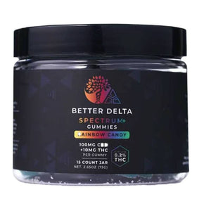Better Delta by Creating Better Days - CBD Edible - Delta-9 THC:CBD Rainbow Candy Gummies - 100mg