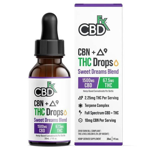 CBDfx - Delta 9 Tincture - CBD:Delta-9 THC Sweet Dreams Blend - 1500mg - 6000mg