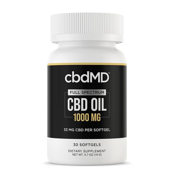 cbdMD - CBD Capsules - Full Spectrum Softgels - 1000mg-2000mg