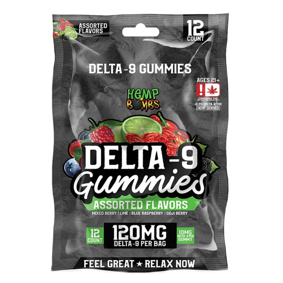 Hemp Bombs - Delta 9 Gummies - Assorted Flavors - 120mg - 500mg