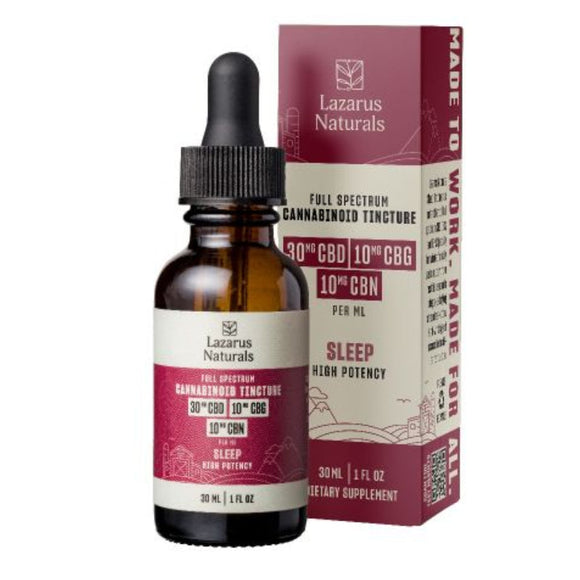 Lazarus Naturals - CBD Tincture - CBD:CBG:CBN Sleep Oil - 30mg:10mg:10mg