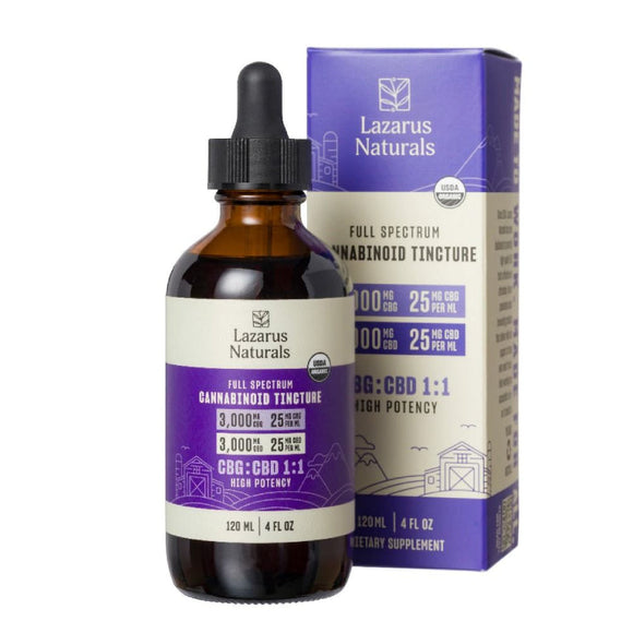 Lazarus Naturals - CBD Tincture -CBD:CBG Full Spectrum Oil - 3000mg:3000mg