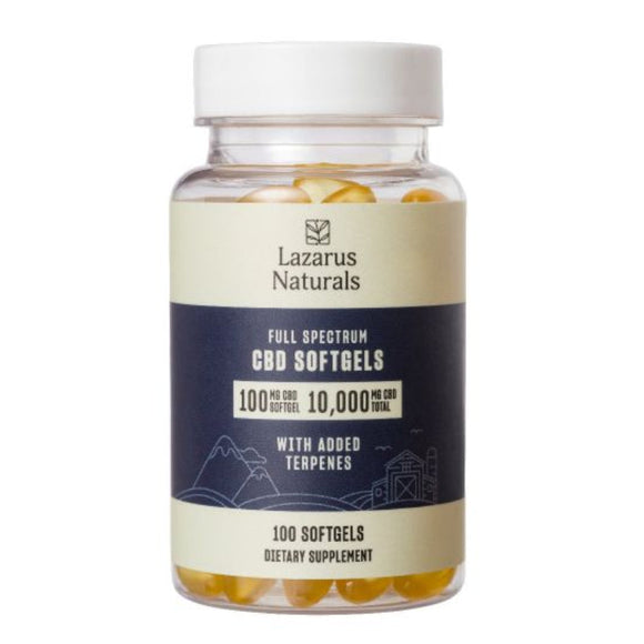 Lazarus Naturals - CBD Capsules - Full Spectrum Softgels - 100mg