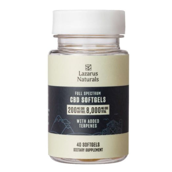 Lazarus Naturals - CBD Capsules - Full Spectrum Softgels - 200mg