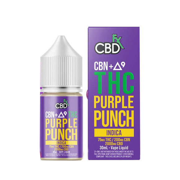 CBDfx - Delta 9 Vape Juice - D9:CBN Purple Punch - 75mg/2000mg