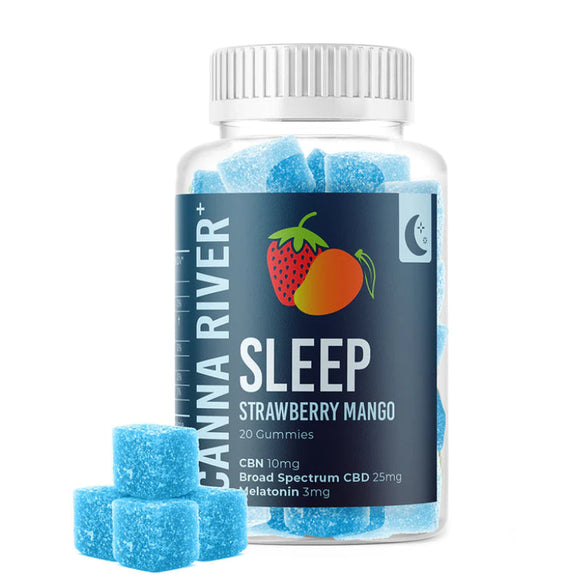 Canna River - CBD Edible - Broad Spectrum Sleep Gummies - Strawberry Mango - 25mg