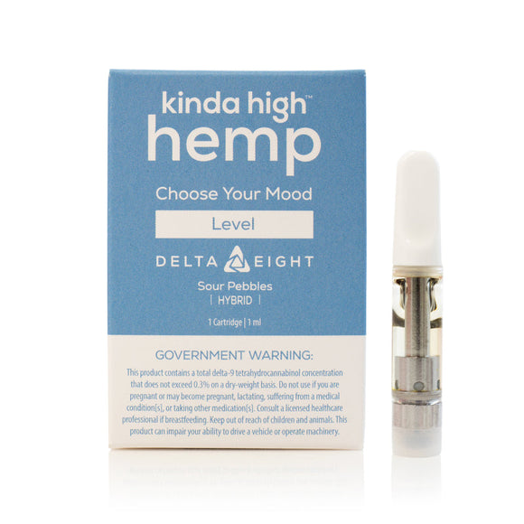 Kinda High Hemp - Delta 8 Vape - Level Cartridge - Sour Pebbles - 1ml