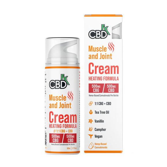 CBDfx - CBD Topical - CBD: CBG 1:1 Muscle & Joint Heating Cream - 500mg-3000mg