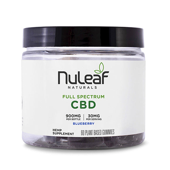 NuLeaf Naturals - CBD Edible - Full Spectrum Blueberry Gummies - 300mg-1350mg