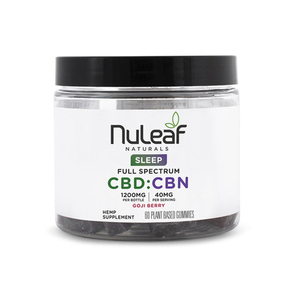 NuLeaf Naturals - CBD:CBN Edible - Full Spectrum Goji Berry Sleep Gummies - 400mg-1800mg