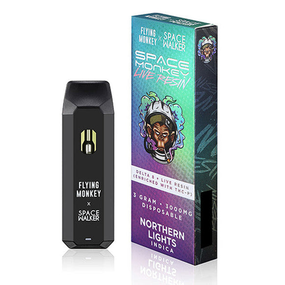 Flying Monkey x Space Walker - D8 + THCP Live Resin Disposable - Northern Lights Indica - 3g