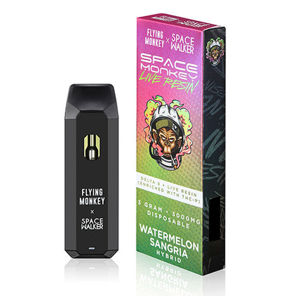 Flying Monkey x Space Walker - D8 + THCP Live Resin Disposable - Watermelon Sangria Hybrid - 3g