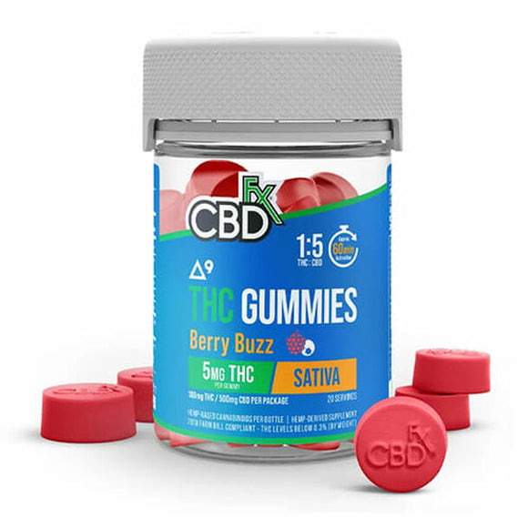 CBDfx - Delta 9 Edible - Delta 9 THC:CBD Gummies Berry Buzz - 5mg