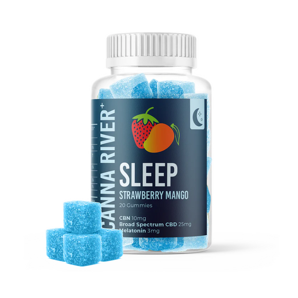 Canna River - CBD Edible - Broad Spectrum Sleep Strawberry Mango Gummies - 20mg