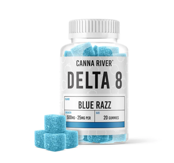 Canna River - Delta 8 Edible - Blue Razz Gummies - 500mg