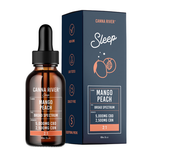Canna River - CBD Oil - CBD:CBN Sleep Tincture - Mango Peach - 5000mg