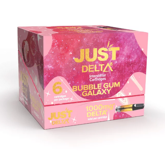 JustDelta - Delta 8 THC Cartridge - Bubble Gum Galaxy - 1000mg - 6 Pack