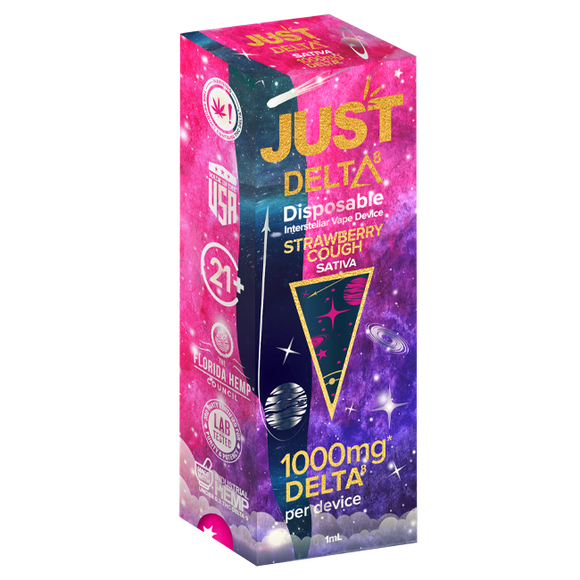 Just Delta-8 - Delta 8 THC Disposable Vape Pod- 1000mg Strawberry Cough