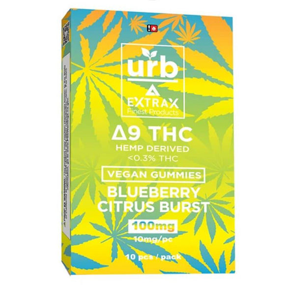 Delta Extrax x Urb Finest Flowers - Delta 9 Edible - Vegan Gummies Blueberry Citrus Burst - 100mg