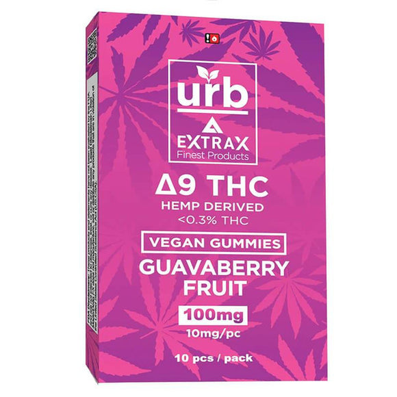 Delta Extrax x Urb Finest Flowers - Delta 9 Edible - Vegan Gummies Guavaberry Fruit - 100mg
