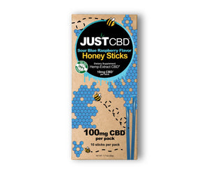 JustCBD - Sour Blue Rasberry CBD Honey Sticks Pack – 10 Sticks -100mg