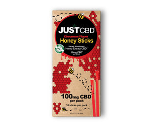 JustCBD - Cinnamon CBD Honey Sticks Pack – 10 Sticks -100mg