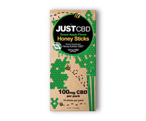JustCBD - CBD Honey Sticks Pack – Green Apple - 10 Sticks -100mg