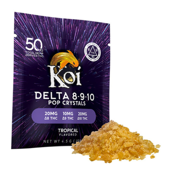 Koi CBD - Delta 8 Edible - D8:D9:D10 Tropical Pop Crystals - 50mg