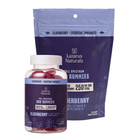 Lazarus Naturals - CBD Edible - Full Spectrum Elderberry Gummies - 25mg