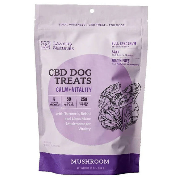 Lazarus Naturals - CBD Pet Edible - Mushroom Calm + Vitality Dog Treats - 250mg