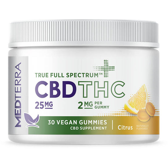 Medterra - Delta 9 Edible - True Full Spectrum Delta-9 THC Citrus Gummies - 25mg