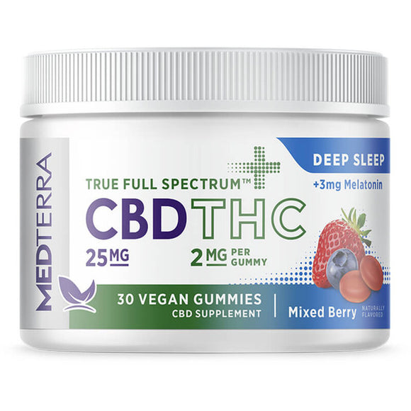 Medterra - Delta 9 Edible - True Full Spectrum Delta-9 THC Mixed Berry Gummies - 25mg