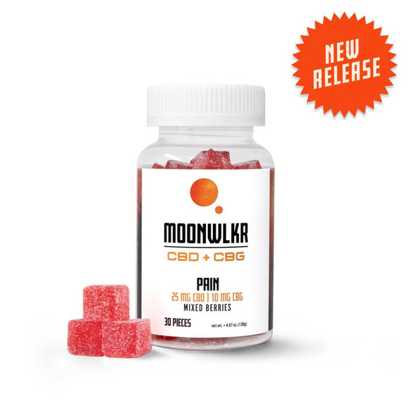MoonWLKR - CBD Edible - Pain Gummies + CBG - 25mg