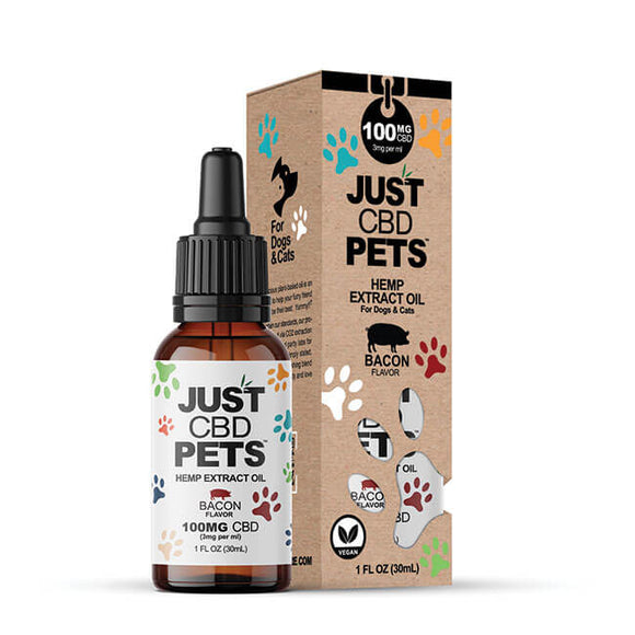 JustPets - CBD Oil For Dogs - Bacon Flavored - CBD for Dogs