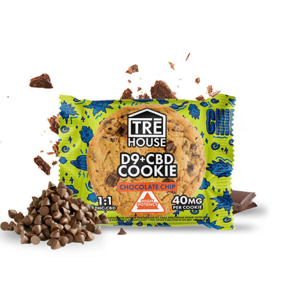 TRE House - Delta 9 Edible - CBD:D9 High Potency Chocolate Chip Cookie - 40mg
