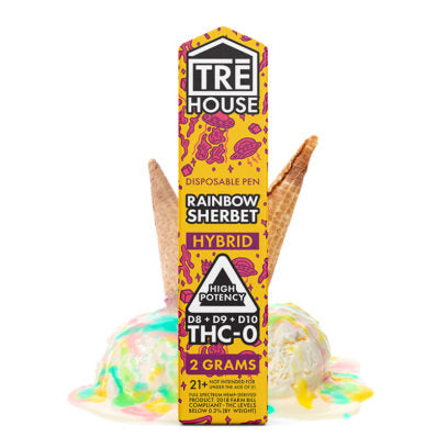 TRE House - Delta 8 Vape - D8:D9:D10:THCO Rainbow Sherbet  Disposable - 2 Grams