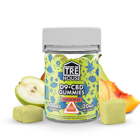 TRE House - Delta 9 Edible - CBD:D9 Peach Pear Gummies - 20mg